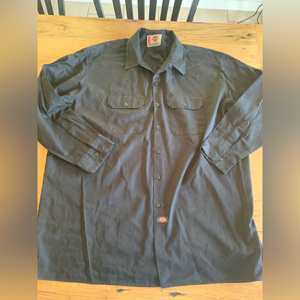 Dickies long Sleeve Button Down Work Shirt Men’s Black 3XL‎ Preowned